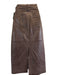 Frame Size 25 Brown Lamb leather Croc Embossed Zip Fly Back Slit Midi Skirt Brown / 25