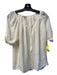 Joie Size L Cream Missing Fabric Tag Tie Neck Button Front Sheer Top Cream / L