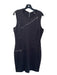 Sharagano Size 12 Black Polyester Blend Sleeveless Round Neck Back Zip Dress Black / 12