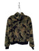 Socialite Size L Army Green & Black Polyester High Neck Front Zip Camo Jacket Army Green & Black / L