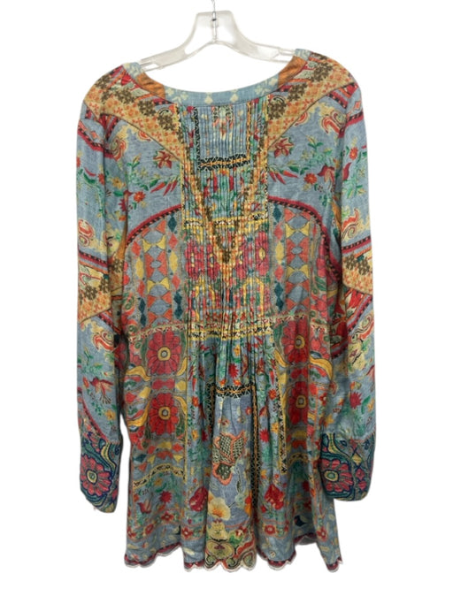 Hemant & Nandita Size M Blue, Pink & Multi Viscose Beaded Detail Dress Blue, Pink & Multi / M
