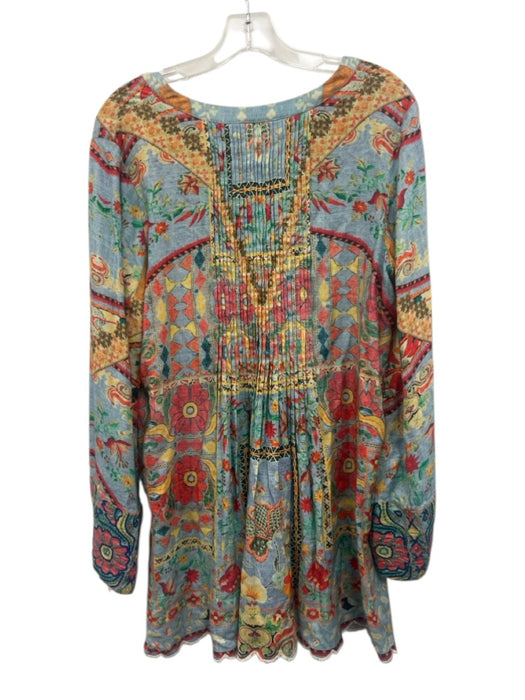 Hemant & Nandita Size M Blue, Pink & Multi Viscose Beaded Detail Dress Blue, Pink & Multi / M