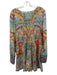 Hemant & Nandita Size M Blue, Pink & Multi Viscose Beaded Detail Dress Blue, Pink & Multi / M