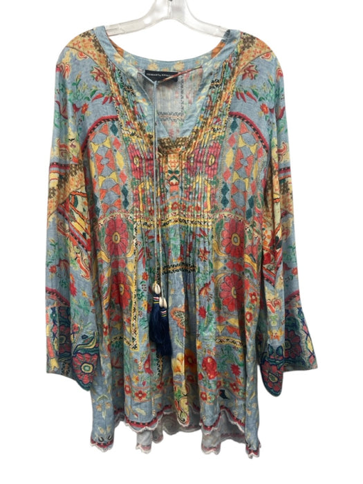 Hemant & Nandita Size M Blue, Pink & Multi Viscose Beaded Detail Dress Blue, Pink & Multi / M