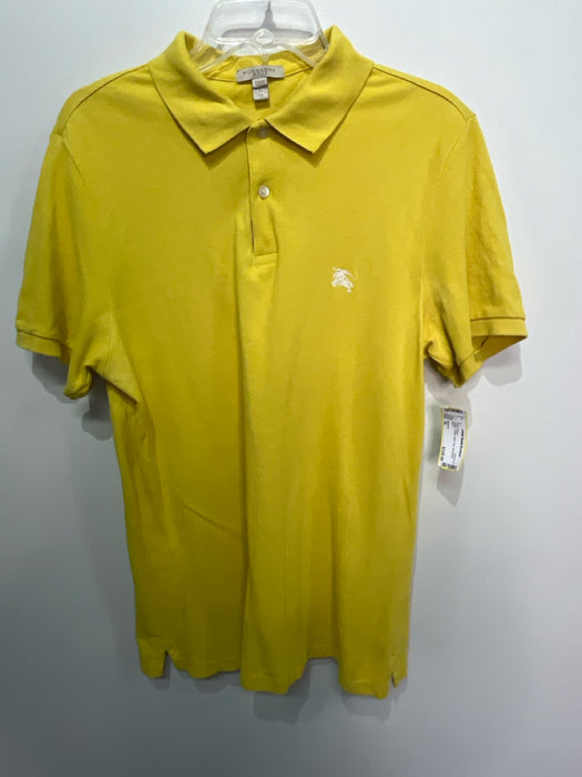 Burberry Size XL Yellow Cotton Solid Polo Men's Short Sleeve