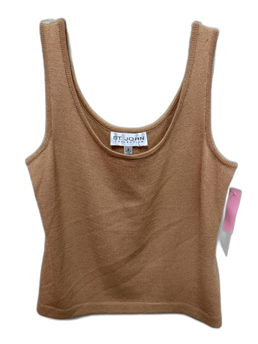 St John Size S Beige Wool Blend Knit Sleeveless Tank Top Beige / S