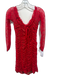 Majorelle Size M red & beige Nylon Blend Sheer Overlay Polka Dot Cinched Dress red & beige / M