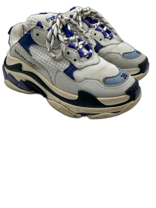 Balenciaga Shoe Size 8 White, Gray, Blue Nylon Lace Up Chunky Sneakers White, Gray, Blue / 8