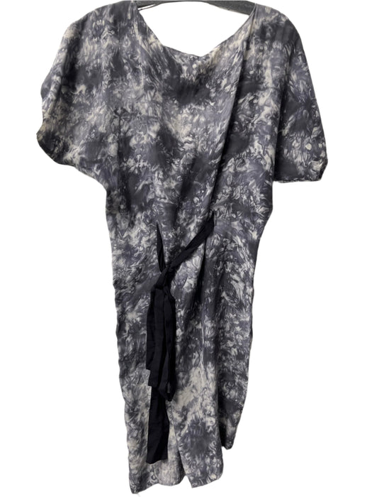 Ulla Johnson Size Est S Gray & White Silk Tye Dye Tie Waist Flowy Short Skirt