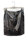 Alice & Olivia Size Small Silver Lamb leather Back Zip Above the Knee Skirt Silver / Small