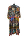 Johnny Was Size XS Multi Silk V Neck All Over Print Half Sleeve Dress Multi / XS