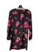 Intermix Size 0 Black & Pink Silk Long Sleeve Sweetheart Neckline Side Zip Dress Black & Pink / 0