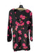 Intermix Size 0 Black & Pink Silk Long Sleeve Sweetheart Neckline Side Zip Dress Black & Pink / 0