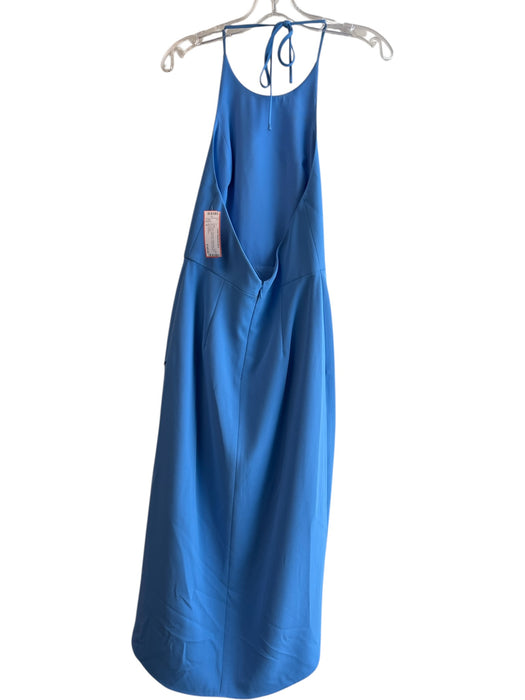 Alice & Olivia Size 0 Blue Polyester Halter Neck Back Zip Hi Lo Open Front Dress Blue / 0