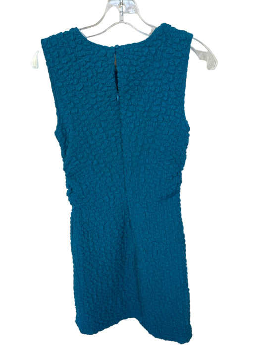 By Anthropologie Size SP Teal Blue Polyester Blend Sleeveless Crinkle Dress