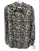 Equipment Femme Size XS Black & Beige Silk Leopard Print Snakeskin Print Top Black & Beige / XS