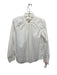 Officine Generale Size S White Cotton Ruffle Collar Long Sleeve Back Keyhole Top White / S