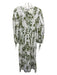 Hunter Bell Size M White & Green Cotton floral print Tie Detail Dress White & Green / M