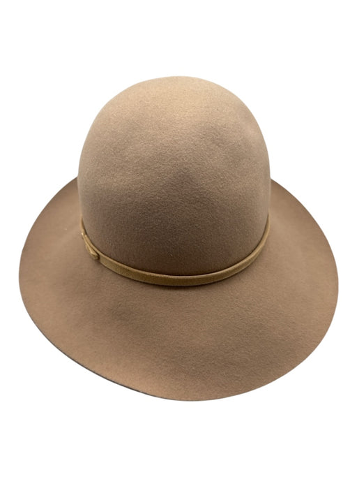 Rag & Bone Taupe Wool Fedora Wool Trim Leather Band Hat Taupe / L