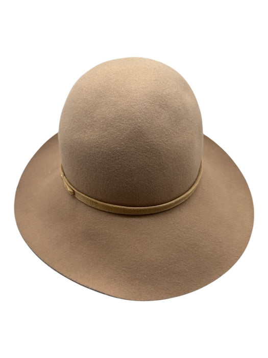 Rag & Bone Taupe Wool Fedora Wool Trim Leather Band Hat Taupe / L
