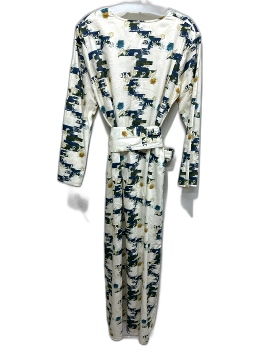 Rose Room Size S Cream, Blue, Green Cotton Floral Long Sleeve Maxi Dress Cream, Blue, Green / S