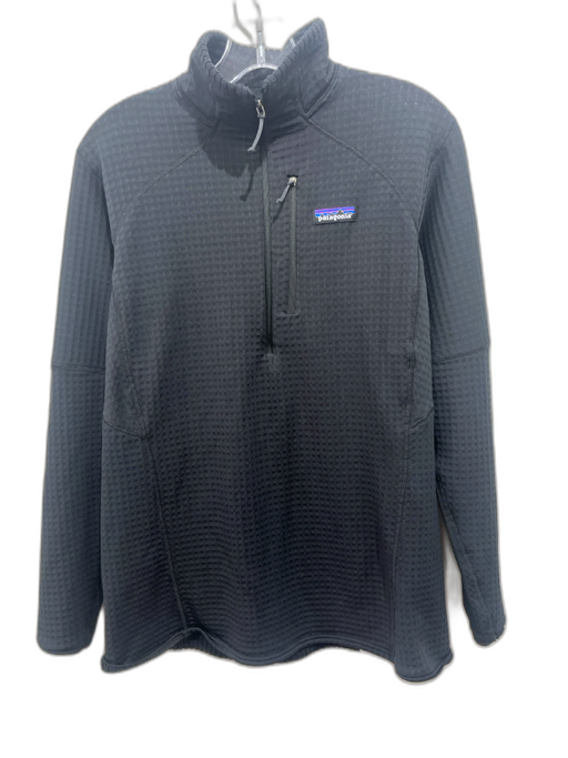 Patagonia Size L Black Polyester Blend Waffle Quarter Zip Zip Pocket Top Black / L