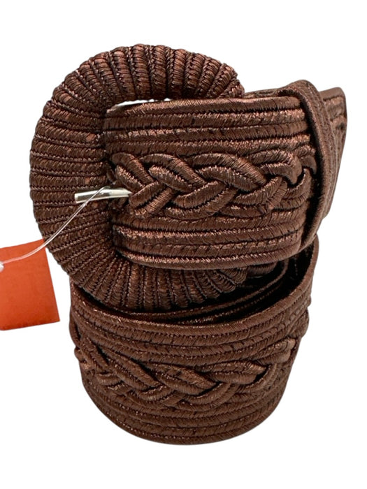 Oscar de la Renta Bronze Textile Braided Buckle Belts Bronze / L