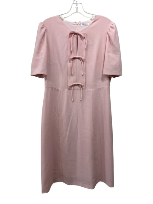 Beulah Size S/M Light Pink Wool Back Zip Tie Detail Bust Darts Dress Light Pink / S/M