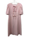Beulah Size S/M Light Pink Wool Back Zip Tie Detail Bust Darts Dress Light Pink / S/M