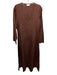 Julia Armory Size M Brown Linen & Viscose Embroidered Button Front Dress Brown / M