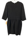 Oscar de la Renta Size 12 Black Wool Blend Zip Back Long Sleeve Dress Black / 12