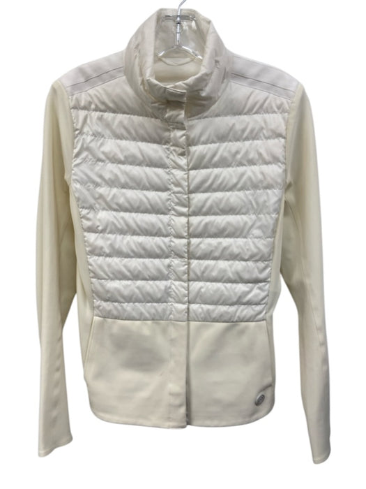 Bogner Size 6/S Cream Poly Blend Snap Button Puffed Long Sleeve Jacket Cream / 6/S