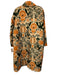 La Double J Size Est L Tan multi Wool Blend Long Sleeve Button Front Floral Coat Tan multi / Est L