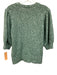 Ann Mashburn Size L Green Cotton Blend V Neck 1/2 Sleeve Ribbed Accents Sweater Green / L