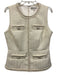Milly Size L Cream Polyester Tweed Zip Back Vest Cream / L