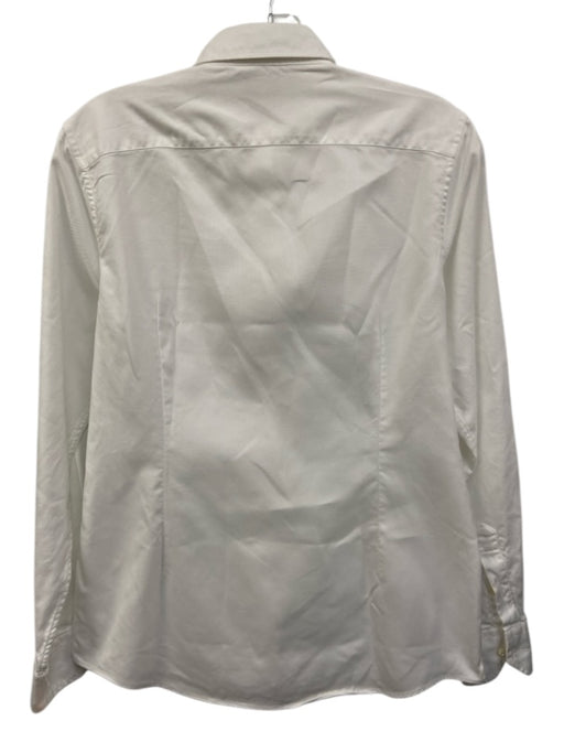 Ann Mashburn Size L White Cotton Button Front Long Sleeve Collared Top White / L