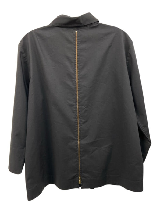 Hinson Wu Size M Black Cotton Blend Button Front Long Sleeve Top Black / M