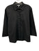 Hinson Wu Size M Black Cotton Blend Button Front Long Sleeve Top Black / M