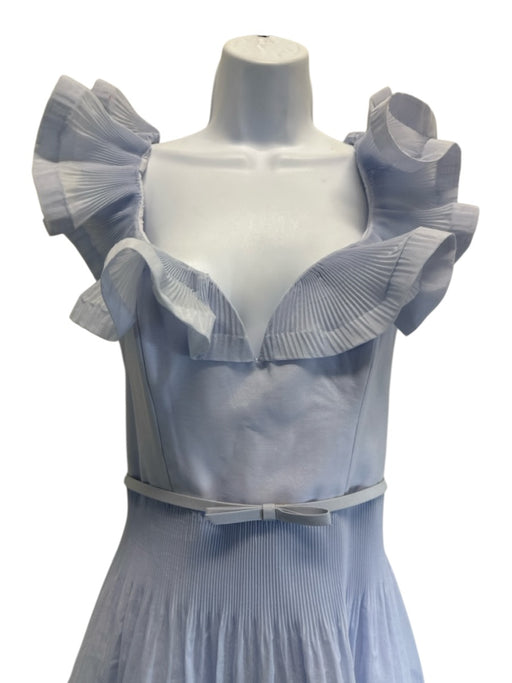 Zimmermann Size 3 Pastel Periwinkle Polyester Pleated Mini Ruffles Dress Pastel Periwinkle / 3