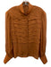Louis Feraud Size 10 Orange Silk & Viscose Button Front Pleated Long Sleeve Top Orange / 10