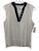 Varley Size M White & Navy Poly Blend V Neck Sleeveless Top White & Navy / M