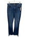 Mother Size 29 Blue Cotton Blend Zip & Button Whiskering Frayed Hem Jeans Blue / 29