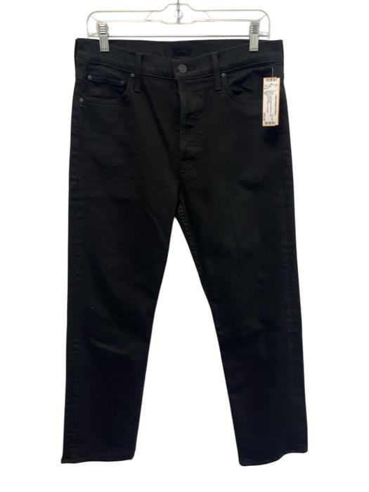 Mother Size 30 Black Cotton Blend Button Fly High Waist Jeans Black / 30
