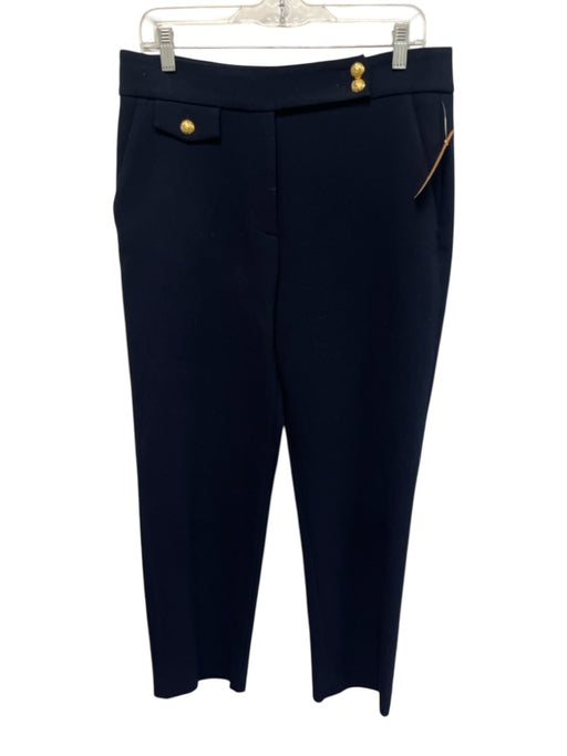 Veronica Beard Size 10 Navy Poly Blend Zip & Button Pockets Pants Navy / 10