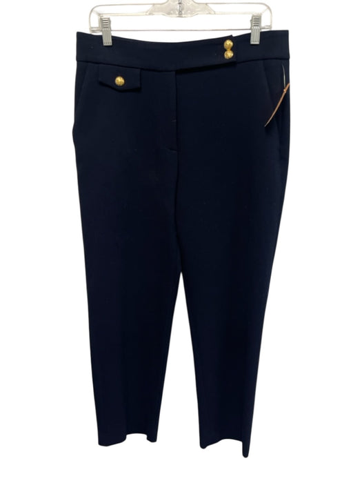 Veronica Beard Size 10 Navy Poly Blend Zip & Button Pockets Pants Navy / 10