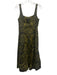 Ulla Johnson Size 8 Green & Black Cotton Sleeveless All Over Print Dress Green & Black / 8