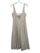 Staud Size 8 White & Black Cotton Striped Sleeveless Back Zip Fit & Flare Dress White & Black / 8