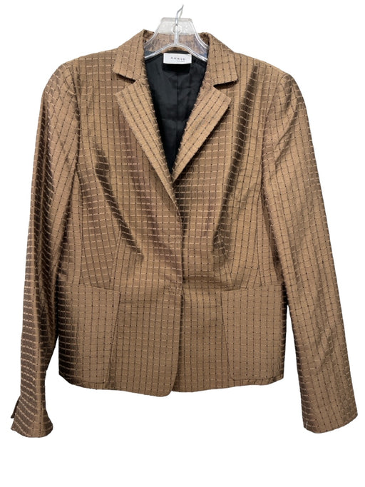 Akris Punto Size 10 Brown Silk 2 Buttons Blazer Jacket Brown / 10