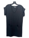 Vince Size S Black Polyester V Neck Drop Shoulder Shift front pocket Dress Black / S