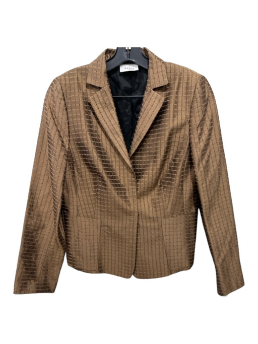 Akris Punto Size Est S Bronze Silk seam detail Pockets Blazer Jacket Bronze / Est S